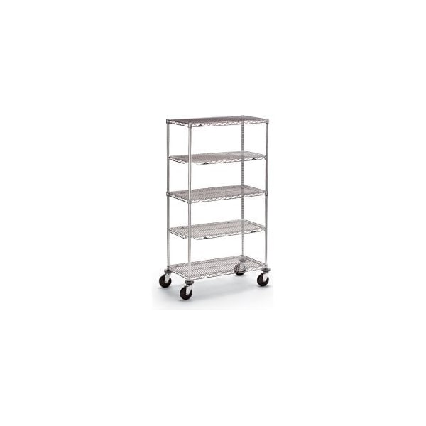 Metro qwikSLOT Wire Shelf Truck w/3 Shelves, 800 lb. Capacity, 48"L x 18"W x 68"H 4728500 - main